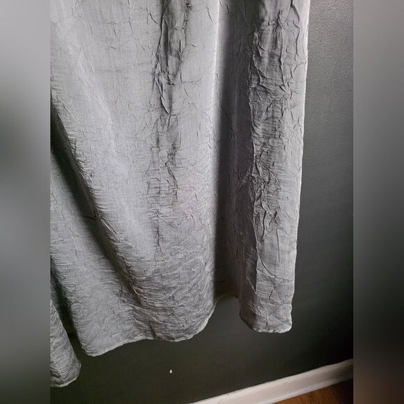 J. Jill Gray Crinkle Polyester Sz 14T Maxi Lined Skirt Festival Boho - Picture 2 of 10